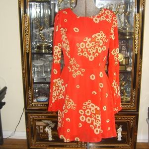 NWOT ASOS RED FLORAL PRINT DRESS US8 UK12